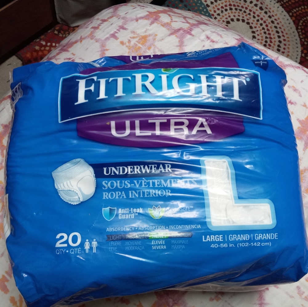 FitRight Ultra Underwear 20 pack size Large
